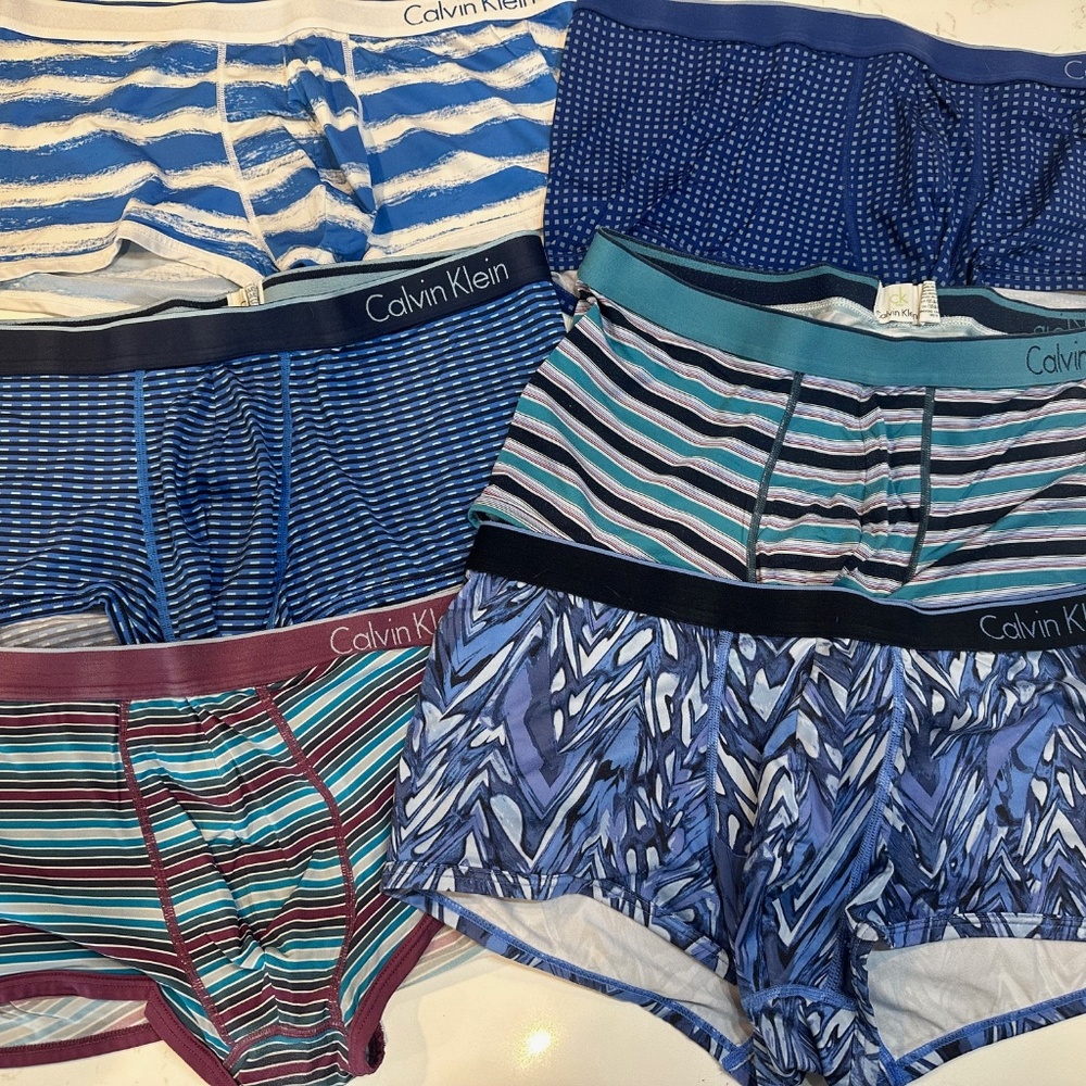 Lot of 6 Calvin Klein CK Microfiber Underwear Trunks - Large